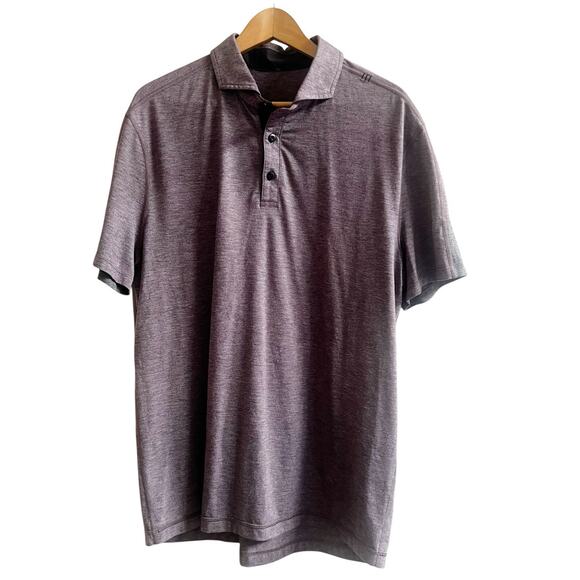 Lululemon Evolution Polo Agile Stripe Heathered Arctic Plum Heathered Obsidian L - Picture 1 of 7